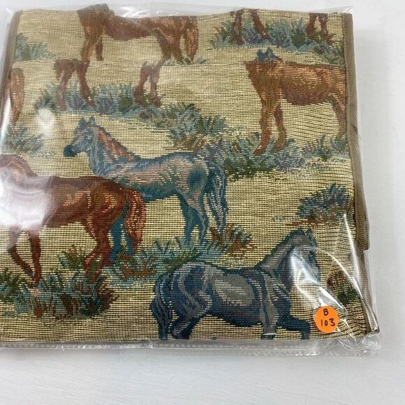 Vintage Jade Horse Equestrian Theme Shoulder Tote Bag - Picture 13 of 13